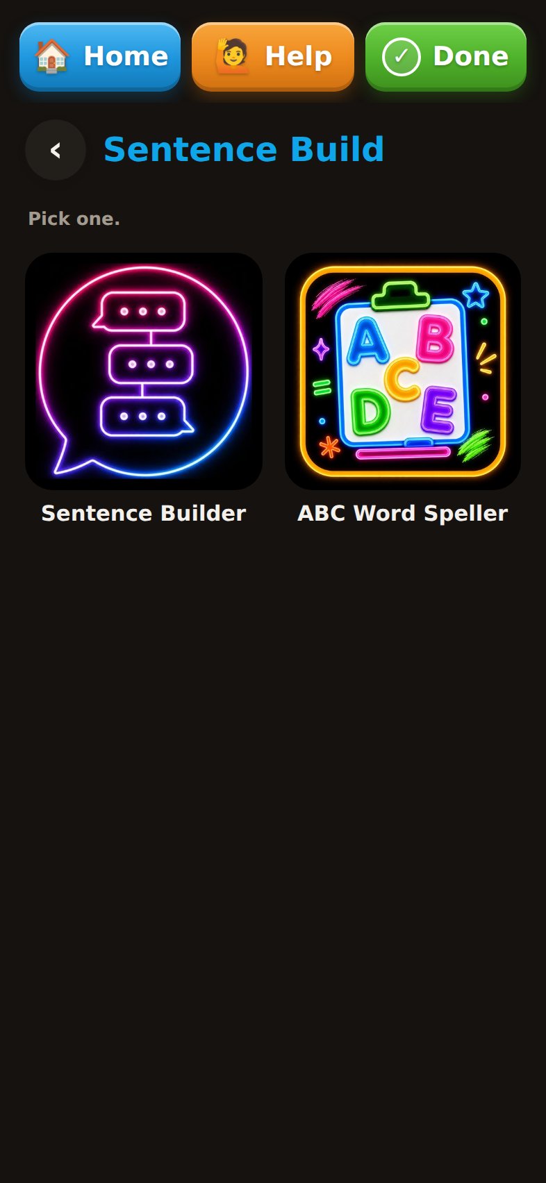 myEZvoice sentence builder
